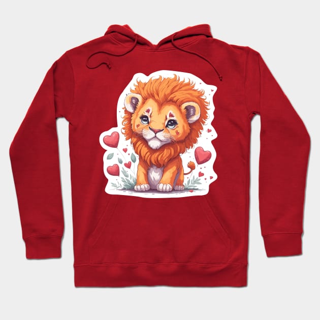 Minimal Cute Baby Lion Hoodie by Imagination Gallery